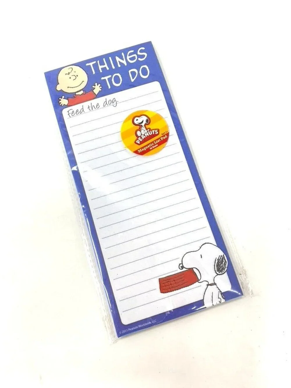 Peanuts Snoopy Magnetic List Pad 60 Sheets Things To Do Charlie Brown Notes